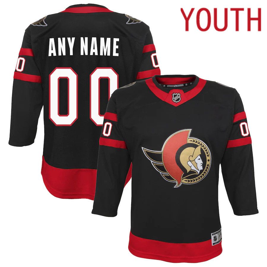 Youth Ottawa Senators Black Home Custom Premier NHL Jersey